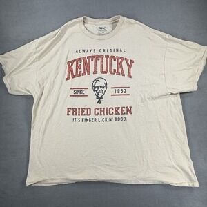 Mens KFC Sand Graphic T-Shirt Size 3XL Short Sleeve Kentucky Fried Chicken